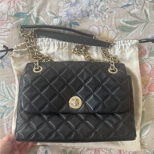 kate spade Natalia Black Quilted Leather Chain-Handle Shoulder Bag